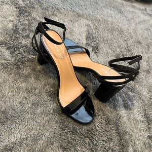 Black high heel sandals
